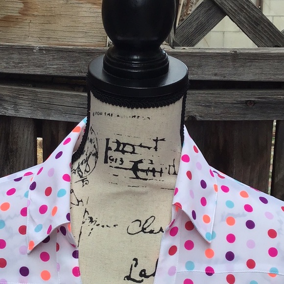 Multi Colored Polka Dots Portofino Shirt - Picture 2 of 9